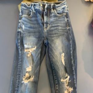 Ripped blue skinny jeans